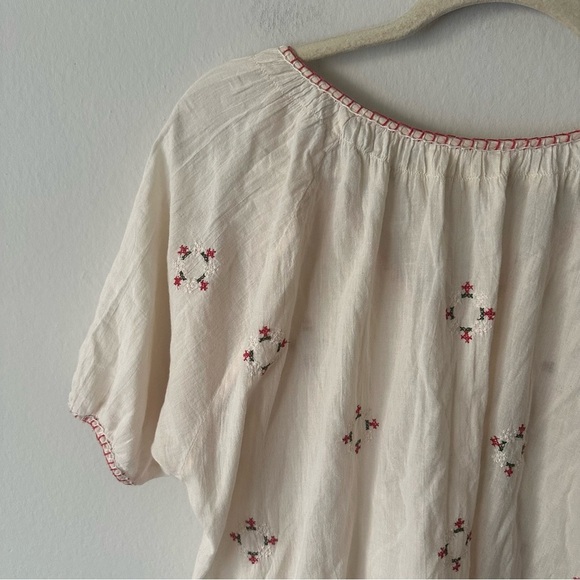 THE GREAT. Ivory Blouse with Scarlet Accents - Picture 12 of 12